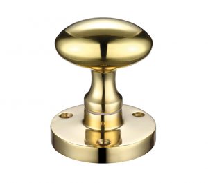 Contract Oval Mortice Door Knobs, Polished Brass (sold in pairs)