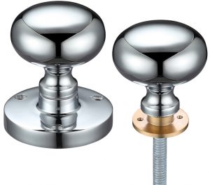 Contract Mushroom Rim Door Knobs, Polished Chrome (sold in pairs)