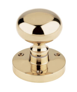 Contract Mushroom Mortice Door Knobs, Polished Brass (sold in pairs)