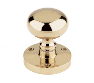 Contract Mushroom Mortice Door Knobs, Polished Brass (sold in pairs)