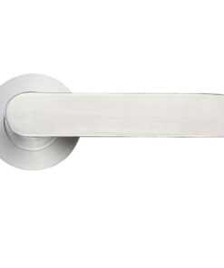 ZCS Architectural Atlas Lever On Round Rose, Satin Stainless Steel (sold in pairs)