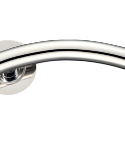 ZCS Architectural Arched T-Bar Lever On Round Rose - Polished Stainless Steel (sold in pairs)