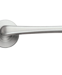 ZCS Architectural Atlas Lever On Round Rose, Satin Stainless Steel (sold in pairs)