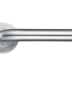 ZCS2 Radius Lever On Round Rose, Satin Stainless Steel (sold in pairs)