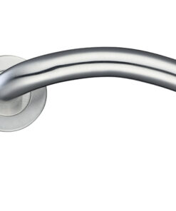 ZCS2 Contract Arched Lever On Round Rose, Satin Stainless Steel (sold in pairs)