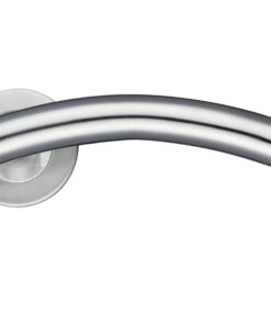 ZCS2 Contract Arched T-Bar Lever On Round Rose - Satin Stainless Steel (sold in pairs)