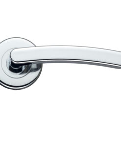Santiago Contract Lever On Round Rose, Polished Chrome (sold in pairs)