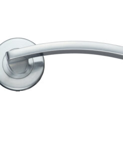 Toledo Contract Lever On Round Rose, Satin Chrome (sold in pairs)