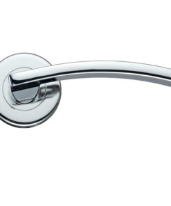 Toledo Contract Lever On Round Rose, Polished Chrome (sold in pairs)