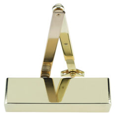 Hardware, Power Adjustable 2-4 Overhead Door Closer, Polished Brass