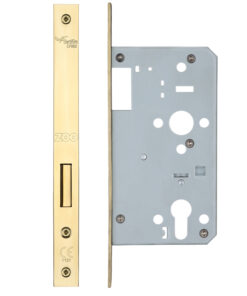 72mm c/c DIN Dead Lock (Square Profile), PVD Stainless Brass