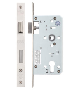 72mm c/c Euro Sash DIN Lock (Square Or Radius Profile), Satin Stainless Steel