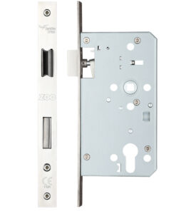 72mm c/c DIN Escape Lock (Square Or Radius Profile), Polished Stainless Steel