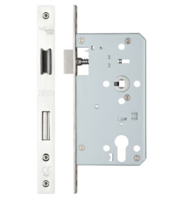72mm c/c Euro Sash DIN Lock (Radius Profile), Polished Stainless Steel