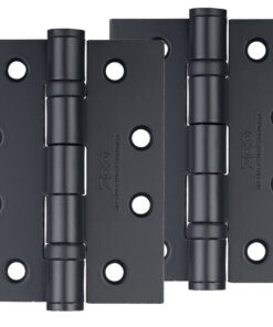 4 Inch Steel Ball Bearing Door Hinges, Powder Coated Black  (sold in pairs)