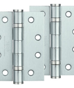 4 Inch Steel Ball Bearing Door Hinges, Satin Chrome  (sold in pairs)