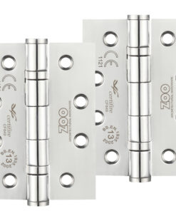 4 Inch Grade 13 Ball Bearing Hinge, Polished Stainless Steel  (sold in pairs)