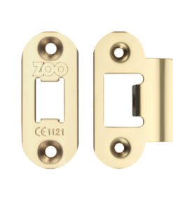 Radius Edge Face Plate And Strike Plate Accessory Pack, PVD Stainless Brass