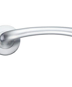 Assisi Lever On Round Rose, Satin Chrome (sold in pairs)