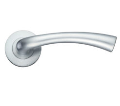 Florence Lever On Round Rose, Satin Chrome (sold in pairs)