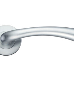 Florence Lever On Round Rose, Satin Chrome (sold in pairs)