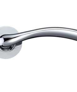 Siena Lever On Round Rose, Polished Chrome (sold in pairs)