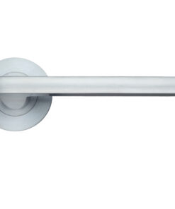 Venice Lever On Round Rose, Satin Chrome (sold in pairs)