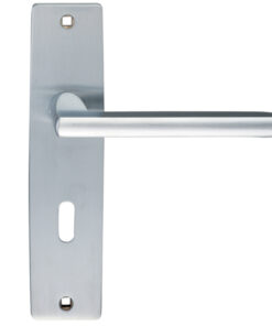 Venice Door Handles On Backplate, Satin Chrome (sold in pairs)