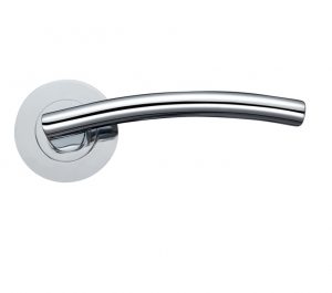 Amalfi Lever On Round Rose, Polished Chrome (sold in pairs)