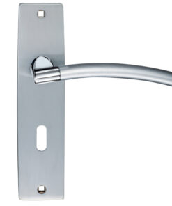 Amalfi Door Handles On Backplate, Dual Finish Satin Chrome & Polished Chrome (sold in pairs)