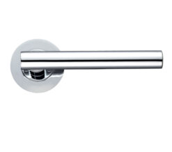 Lucca Lever On Round Rose, Polished Chrome (sold in pairs)