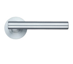 Florence Lever On Round Rose, Satin Chrome (sold in pairs)