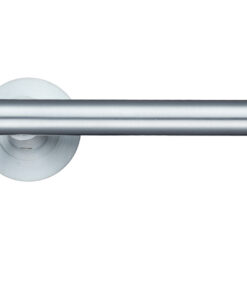 Florence Lever On Round Rose, Satin Chrome (sold in pairs)