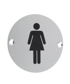 ZSA Door Sign - Female Sex Symbol, Satin Aluminium