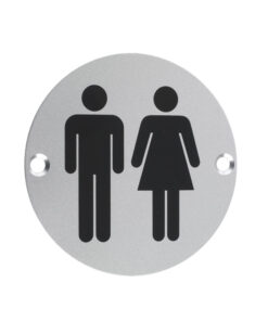 ZSA Door Sign - Unisex Symbol, Satin Aluminium