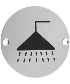 ZSA Door Sign - Shower Symbol, Satin Aluminium