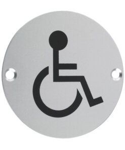 ZSA Door Sign - Disabled Facilities Symbol, Satin Aluminium