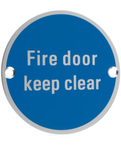 ZSA Door Sign - Fire Door Keep Clear, Satin Aluminium
