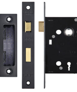 Zoo Hardware 3 Lever Contract Sash Lock (64mm or 76mm) - Powder Coated Black