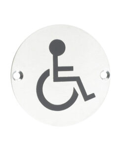 ZSS Door Sign - Disabled Facilities Symbol, Polished Stainless Steel