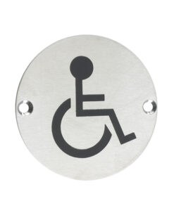 ZSS Door Sign - Disabled Facilities Symbol, Satin Stainless Steel
