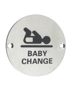 ZSS Door Sign - Baby Change Symbol, Satin Stainless Steel