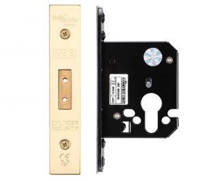 Euro Dead Lock (67.5mm OR 79.5mm), PVD Stainless Brass