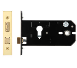 Euro Horizontal Lock (152mm), PVD Stainless Brass