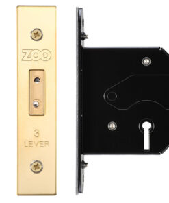 3 Lever UK Replacement Dead Lock (65.5mm OR 78mm), PVD Stainless Brass