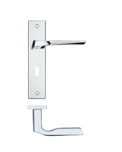 Lyra Door Handles On Backplate, Polished Chrome (sold in pairs)