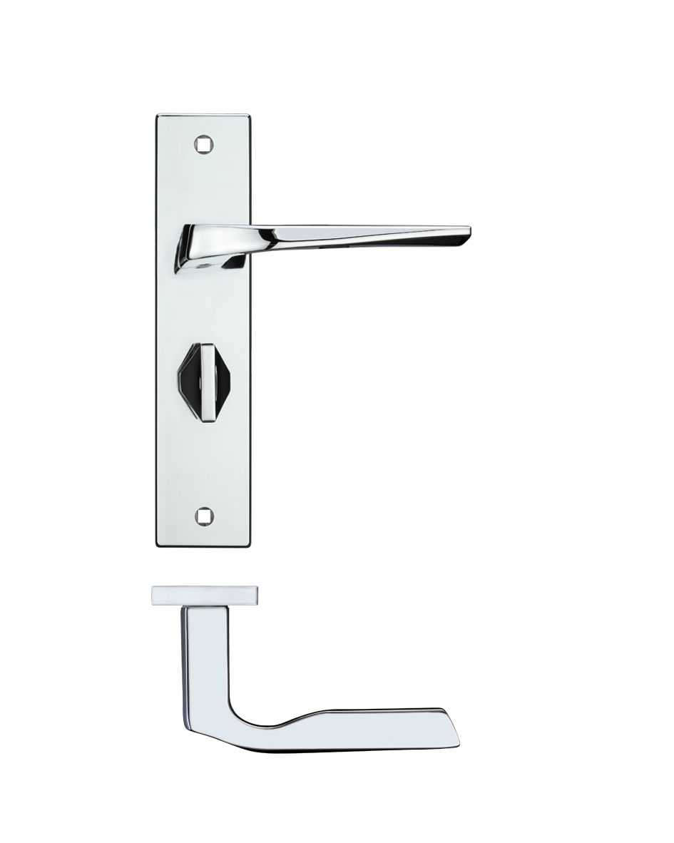 Lyra Door Handles On Backplate, Polished Chrome (sold in pairs)