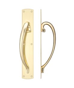 Cast Brass Large Pull Handle with Backplate