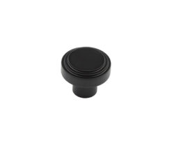 Frelan Hardware Hoxton Cropley Stepped Cupboard Door Knob (30mm), Matt Black - HOX1030MB