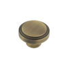 Frelan Hardware Hoxton Cropley Stepped Cupboard Door Knob (40mm), Antique Brass - HOX1040AB